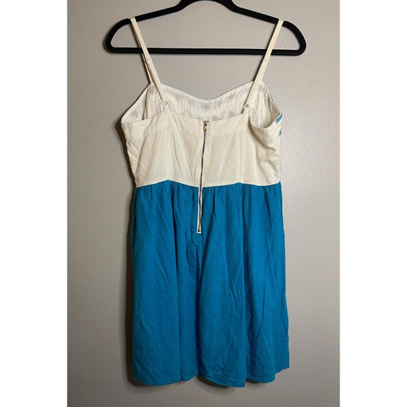 Staring At Stars Size 10 M Dress Blue White Aztec Cami Tank Embroidered Boho - Picture 9 of 9